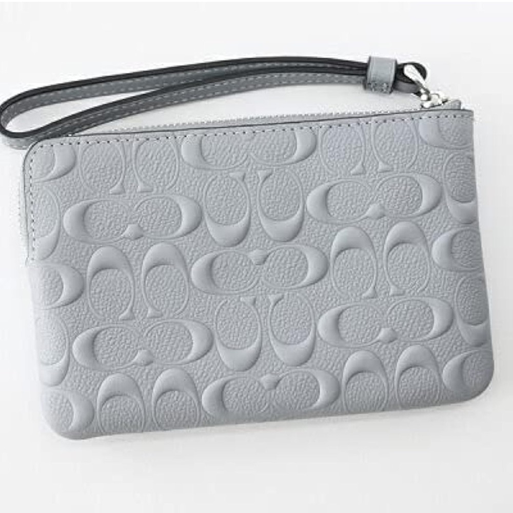 Springtime Coach Signature Leather Corner Zip Wristlet (Twilight) - NWOT - Picture 3 of 13